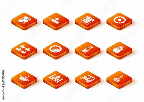 Set Aroma lamp, Taj Mahal, Indian spice, Yin Yang, Taxi tuk tuk, vase, Sitar and symbol hand icon. Vector