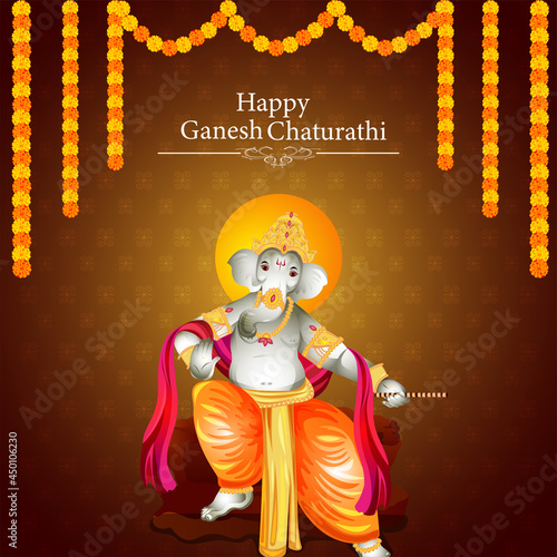 Vector illustration of lord ganesha for happy ganesh chaturthi