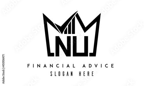 NU financial advice creative latter logo
