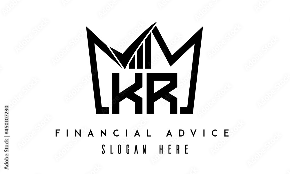 Fototapeta premium KR financial advice creative latter logo