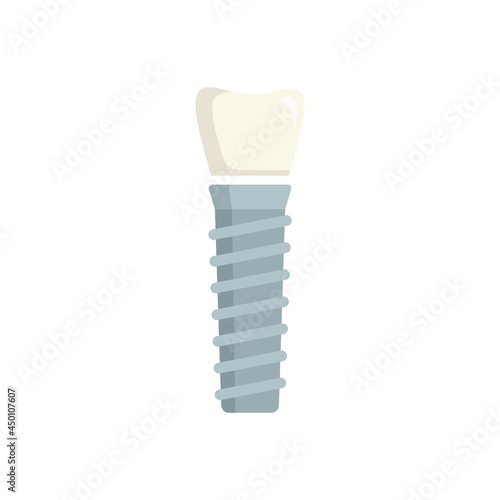 Tooth implant icon flat isolated vector