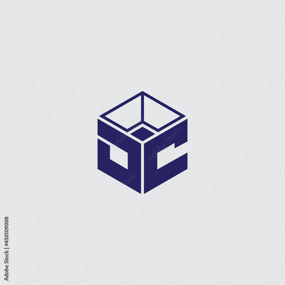 Vector design element for your company logo, abstract blue icon. modern logotype business enterprise template.initial DC