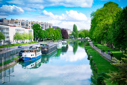 Canvas-taulu Le canal de la Vesle - Reims