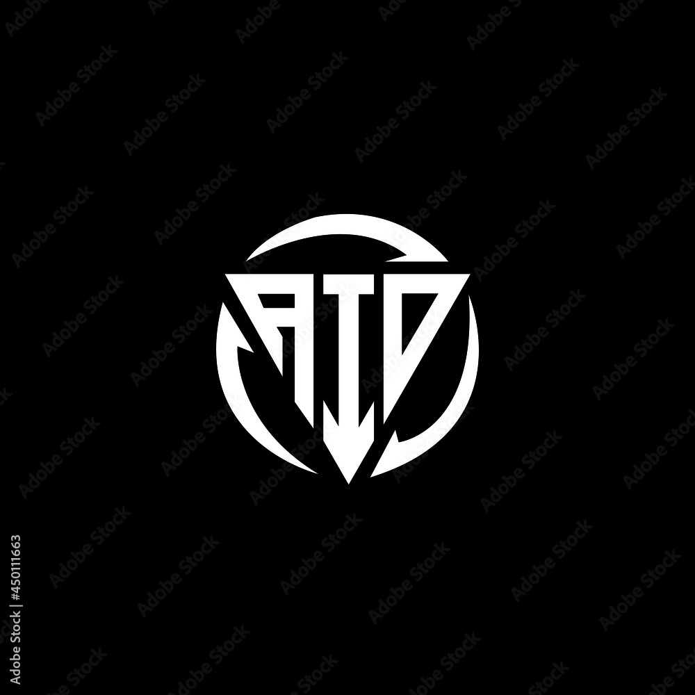 AIO letter logo abstract design. AIO unique design, AIO letter logo