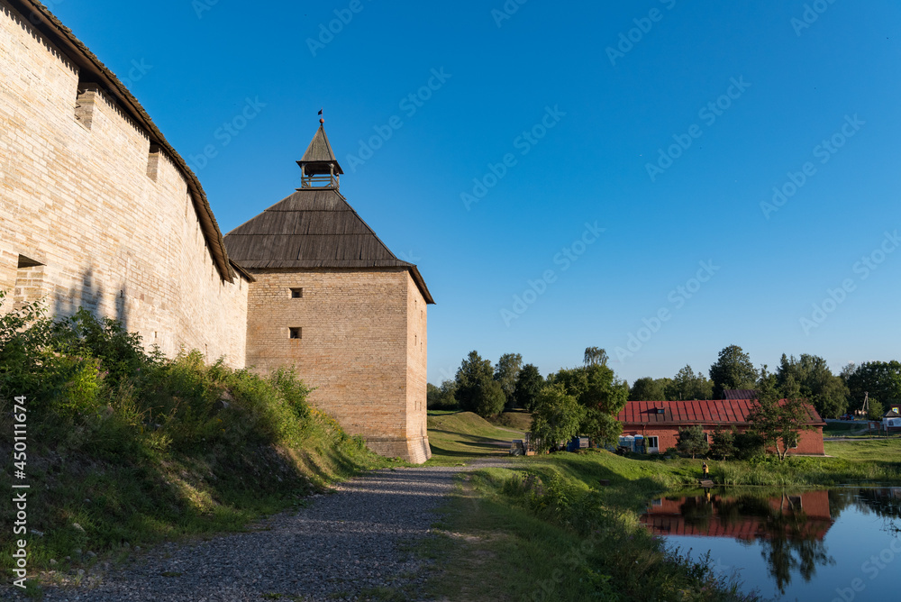 Gate Tower  of the Old Medieval Old Ladoga Fortress in Russia