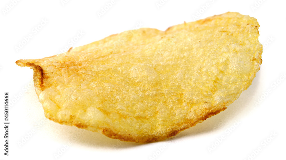 Potato chips are isolated on a white background. Potato chips are isolated on a white background.