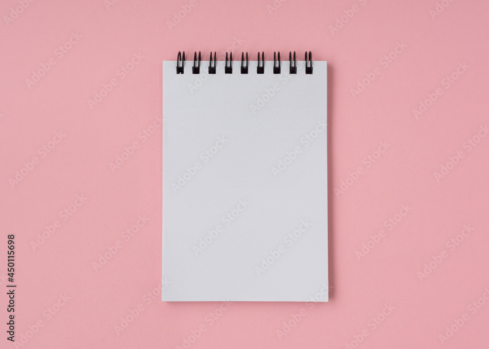 A notebook with a copy space. Flat lay view. A notebook with a copy space. Flat lay view.