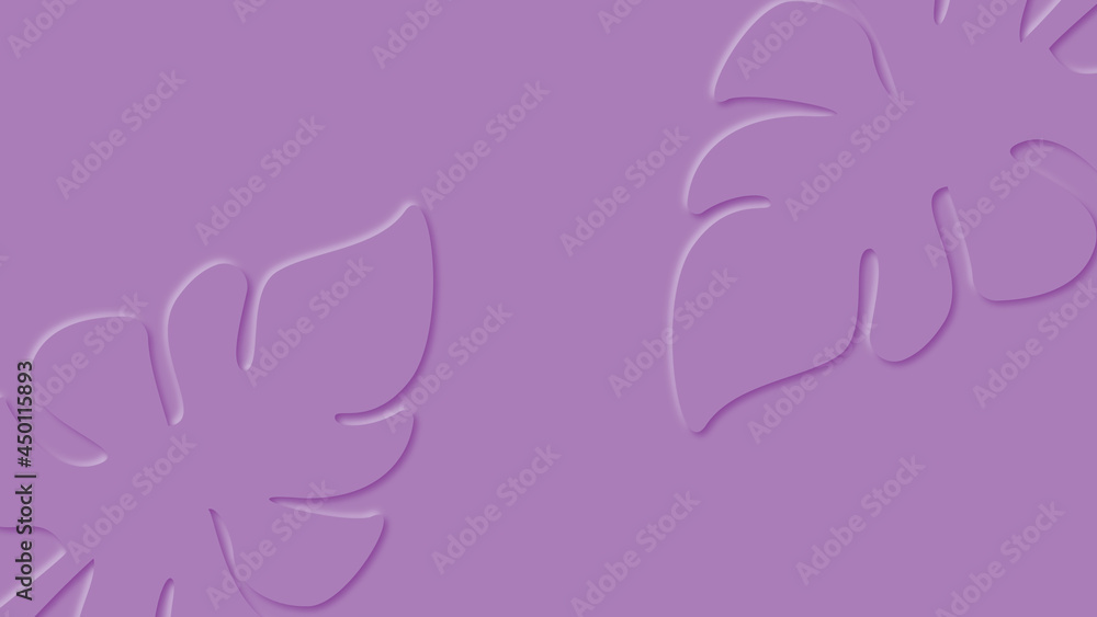 Simple summer background with tropical leaves in purple color with shadow effect. Simple summer background with tropical leaves in purple color with shadow effect.