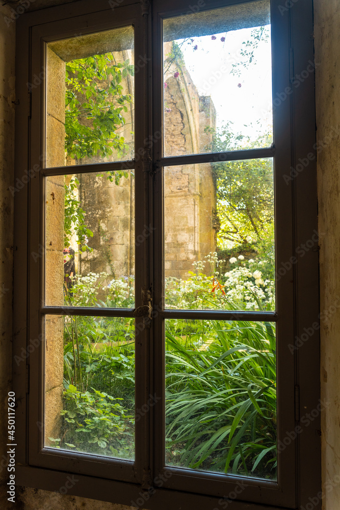 Interior window of the Abbaye de Beauport in the village of Paimpol, Côtes-d'Armor department, French Brittany. France Interior window of the Abbaye de Beauport in the village of Paimpol, Côtes-d'Armor department, French Brittany. France