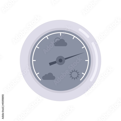 Weather barometer icon flat isolated vector