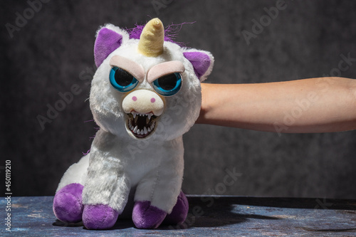 Tableau sur toile Feisty Pet Unicorn Plush stuffed with attitude