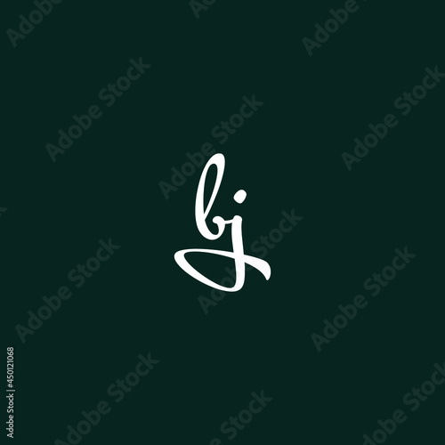 creative bj letter logo vector design with white color