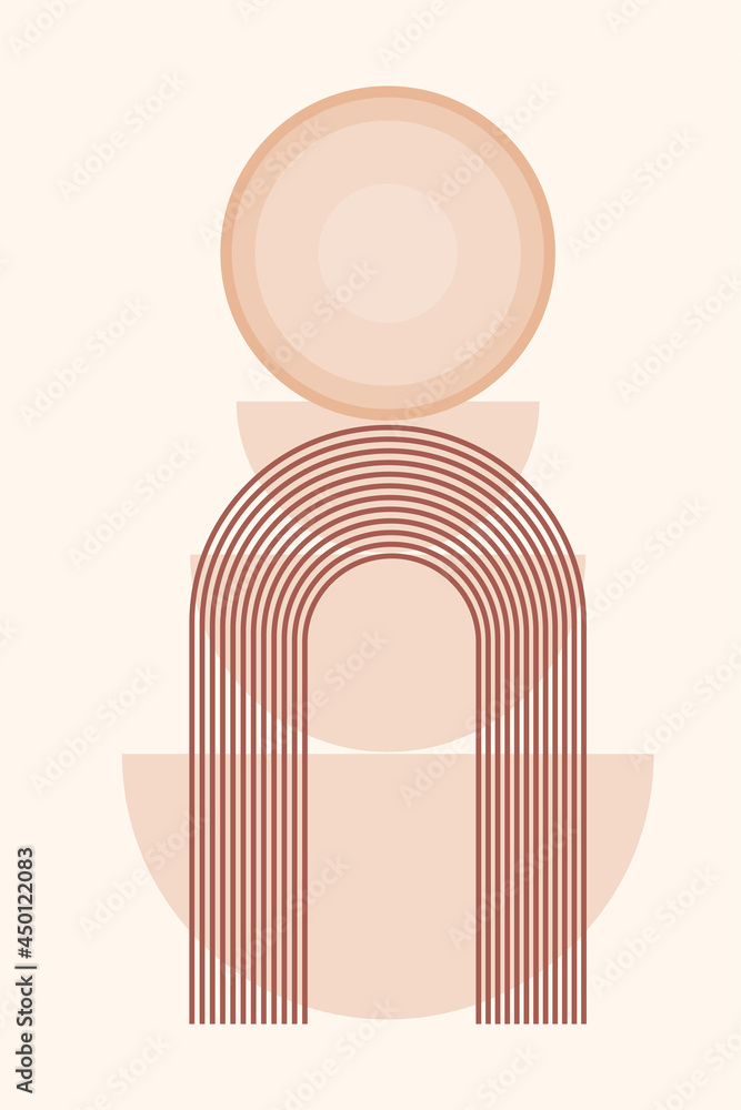 Obraz premium Boho Graphic Rainbow Arch Nursery Poster Template.