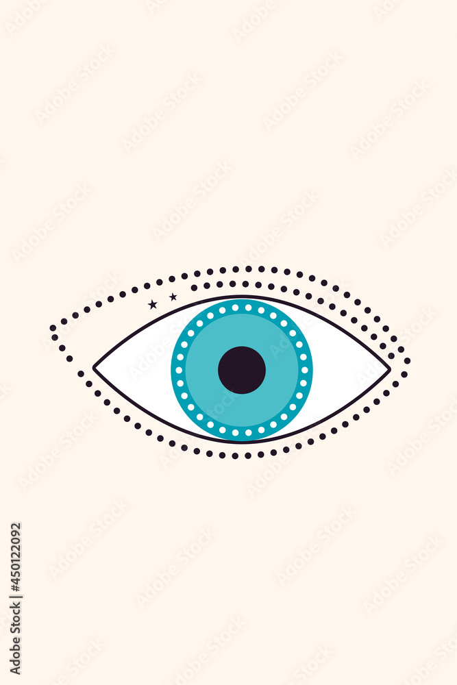 Abstract Evil Eye Sign Design T Shirt Print Tarot Card Boho Icon. Abstract Evil Eye Sign Design T Shirt Print Tarot Card Boho Icon.