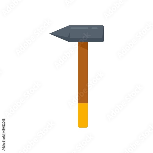 Shoe repair light hammer icon flat isolated vector
