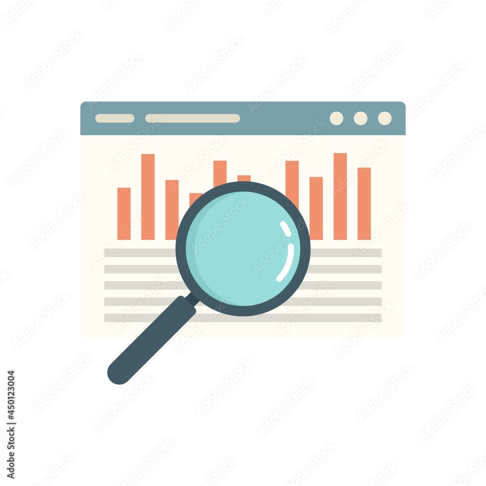 Web audit icon flat isolated vector Web audit icon flat isolated vector
