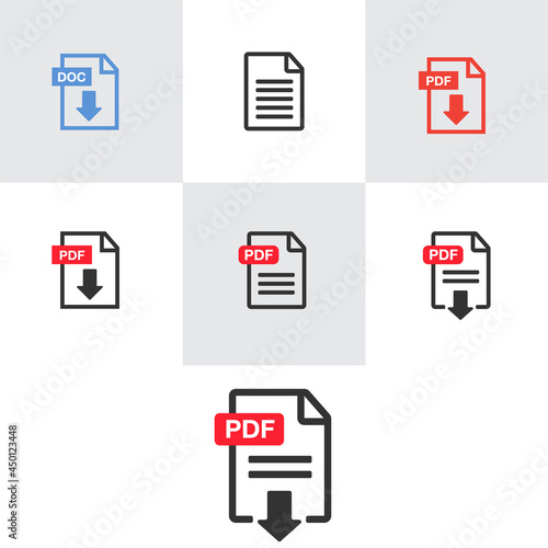 File Icons. File Icons line style illustration