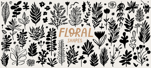 Abstract hand-drawn shapes set. Contemporary modern trendy vector collection. Elements for web, advertisement, banner, poster, sale.