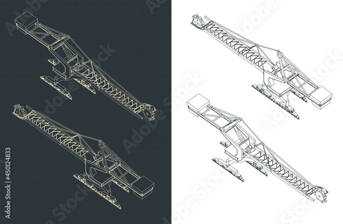 Stacker reclaimer isometric blueprints