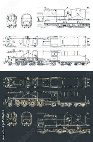 Steam locomotive blueprints