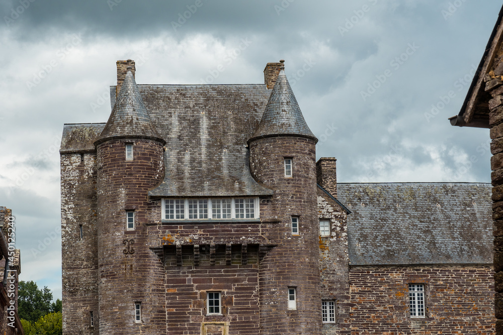 Chateau Trecesson, medieval French castle located in the commune of Campénéac in the Morbihan department, near the Broceliande forest.