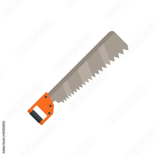 Back saw icon flat isolated vector