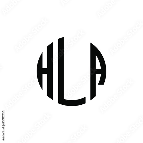 HLA letter logo design. HLA modern letter logo with black background. HLA creative  letter logo. simple and modern letter HLA logo template, HLA circle letter logo design with circle shape. HLA   photo