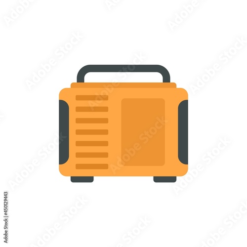 Gasoline industrial generator icon flat isolated vector