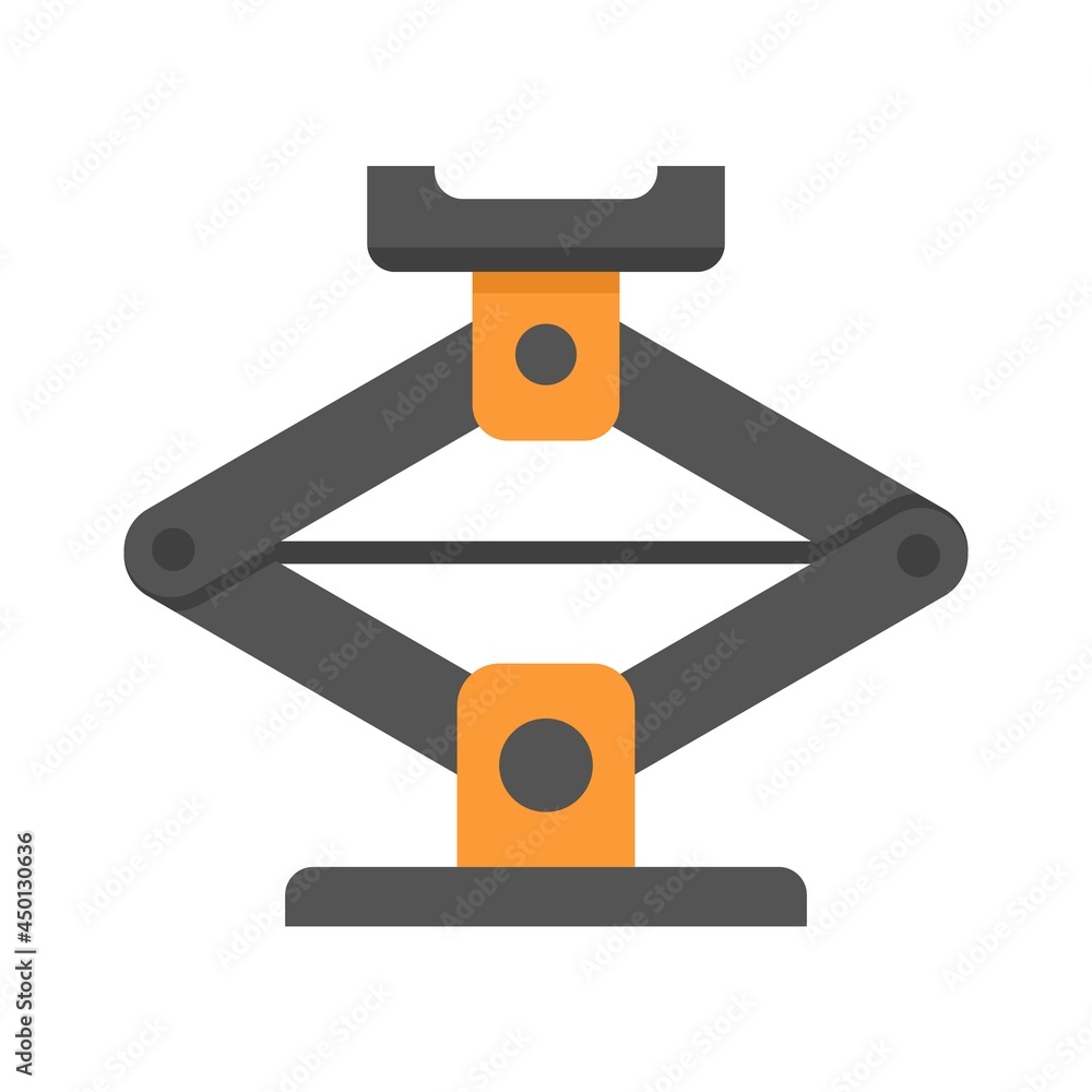 Car jack-screw icon flat isolated vector
