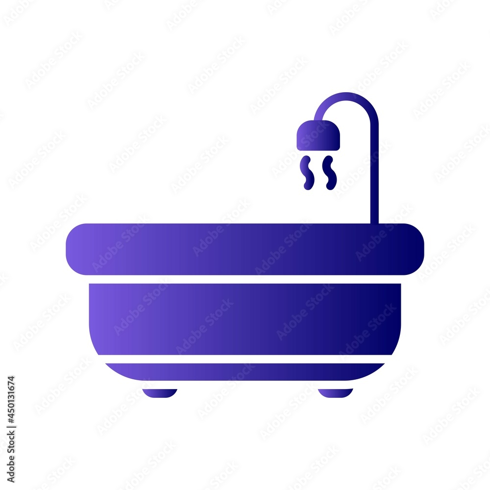 Bath Tub Glyph Gradient Linear Vector Icon Design Bath Tub Glyph Gradient Linear Vector Icon Design