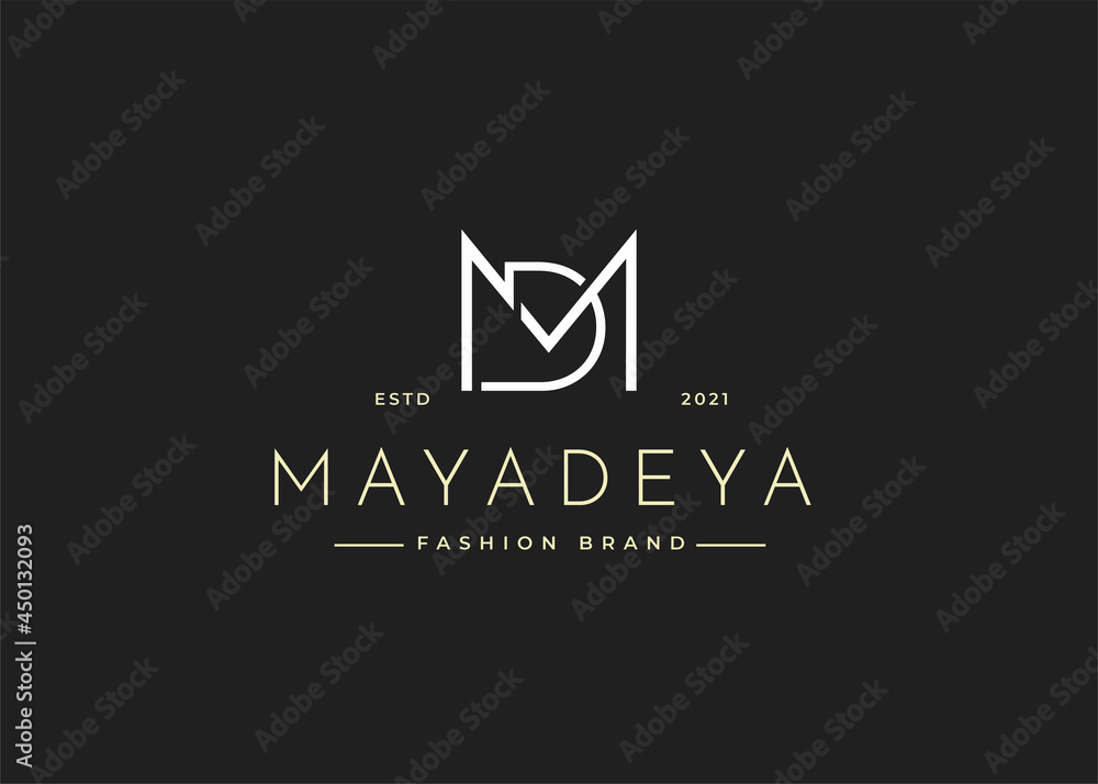 Minimalist Initial M D letter logo design template, Vector illustrations Minimalist Initial M D letter logo design template, Vector illustrations
