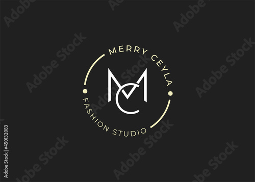 Minimalist Initial M C letter logo design template, Vector illustrations