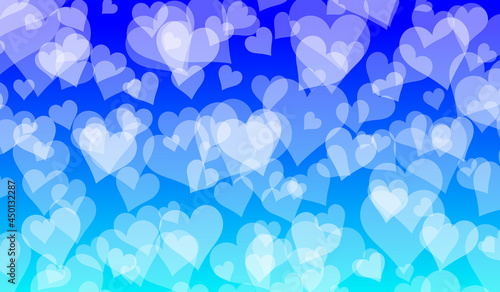 Quadro su tela Heart pattern blue background