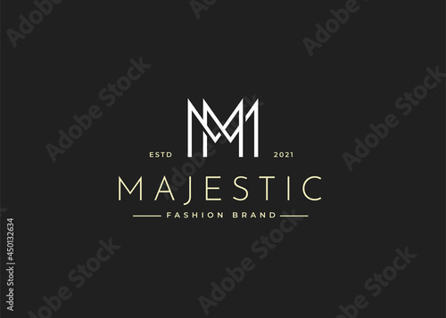 Minimalist Initial M M letter logo design template, Vector illustrations