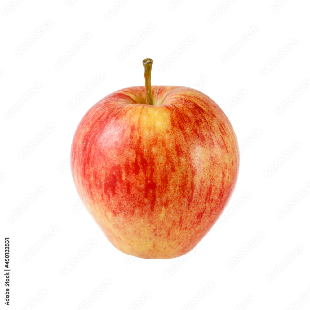 Red yellow fresh apple of the variety Gala isolated on white background Red yellow fresh apple of the variety Gala isolated on white background