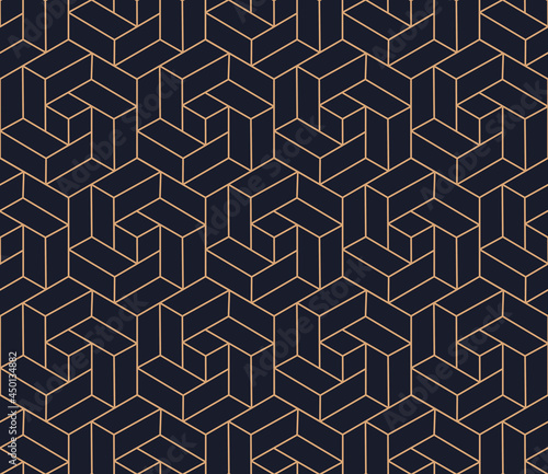 Vector seamless geometric pattern. Gold linear pattern. Wallpapers for your design. photo