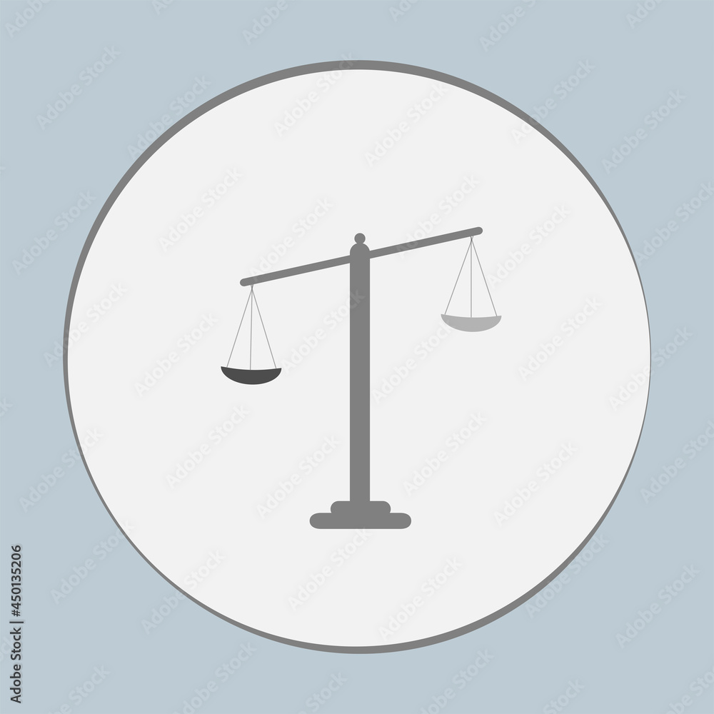 scales of justice symbol, isolated icon scales of justice symbol, isolated icon