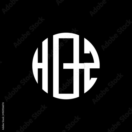 HQZ letter logo design. HQZ modern letter logo with black background. HQZ creative  letter logo. simple and modern letter HQZ logo template, HQZ circle letter logo design with circle shape. HQZ   photo