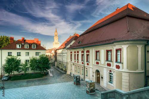 Muzeum Śląska Opolskiego przy ul. świętego Wojciecha i ratusz w Opolu photo