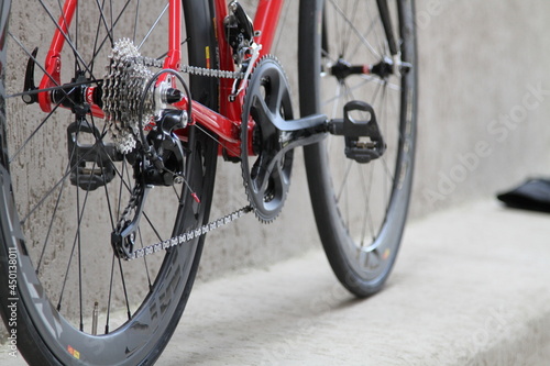 different parts of bicycles taken in close-up