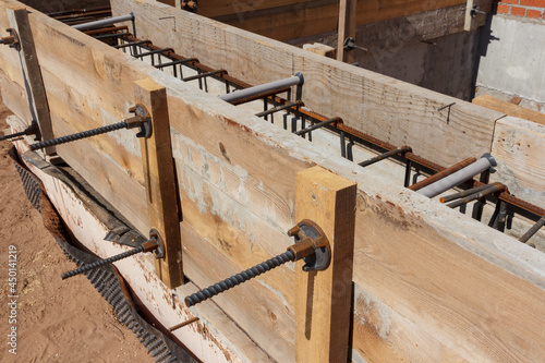 Foto Panel formwork for the construction from wooden boards