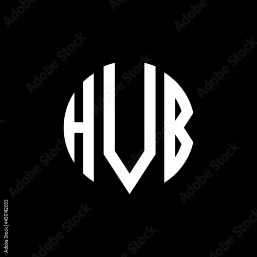 HVB letter logo design. HVB modern letter logo with black background. HVB creative  letter logo. simple and modern letter HVB logo template, HVB circle letter logo design with circle shape. HVB   photo