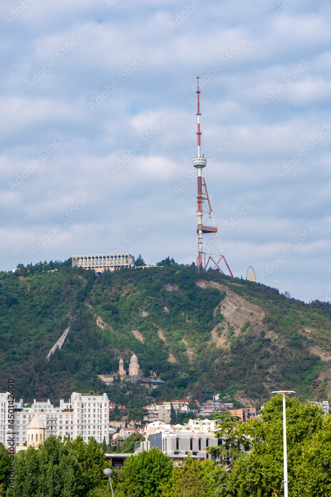TV Broadcasting Tower on Mtatsminda Hill in Tbilisi, Georgia