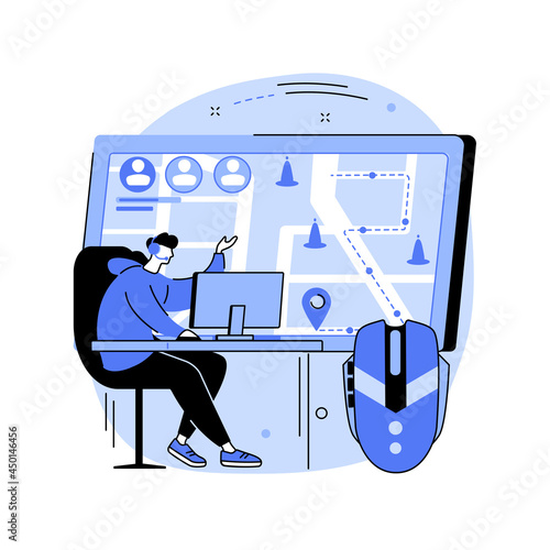 Strategy online games abstract concept vector illustration.