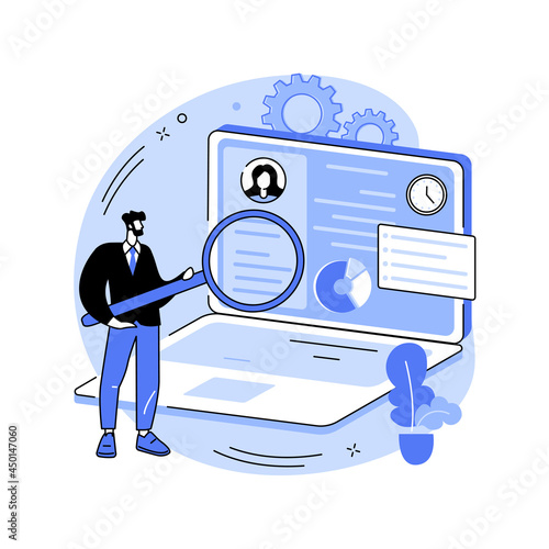 HR software abstract concept vector illustration.