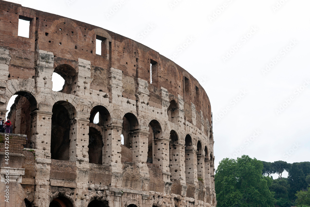 The Colosseum on a cloudy summer day in Rome