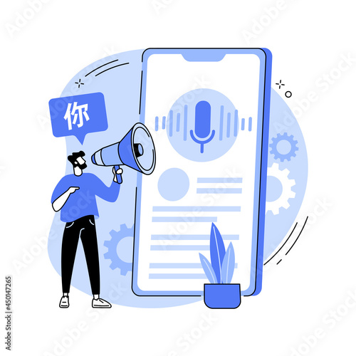 Speech to text abstract concept vector illustration.