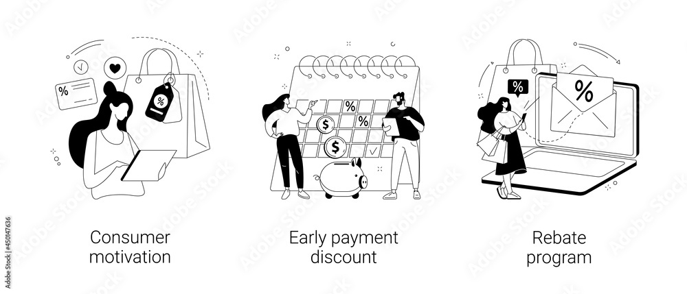Sale growth strategy abstract concept vector illustrations.