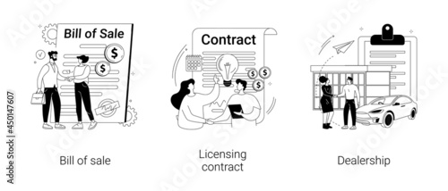 Business documents abstract concept vector illustrations.