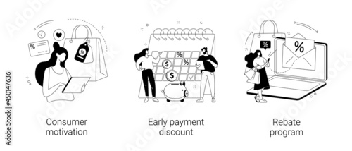 Sale growth strategy abstract concept vector illustrations.